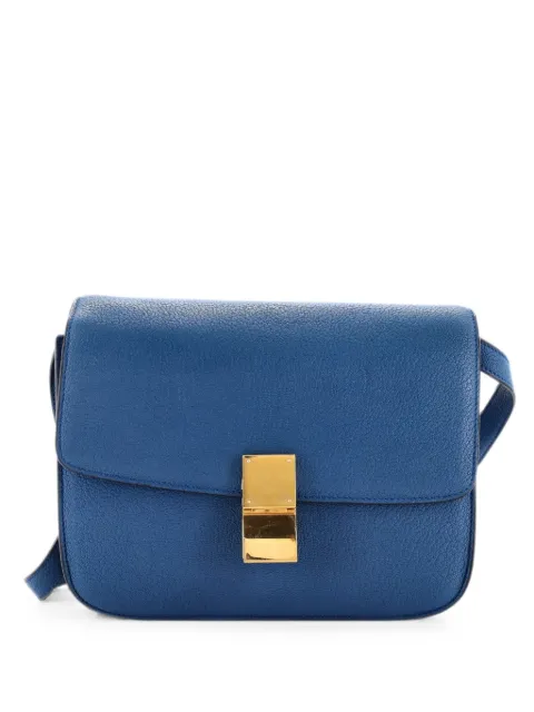 Celine Pre-Owned Classic Box Bag Grainy Leather Medium crossbody bag Blue WO3WTCZFPEJ2AHNC