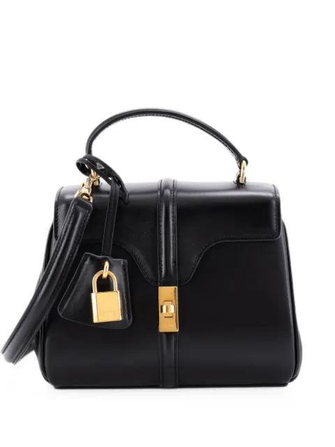 Celine Pre-Owned 16 Top Handle Bag Smooth Calfskin Mini satchel Black 3HBJOX4RQ193Z9VQ