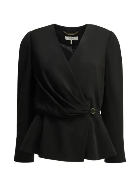 Chloé draped peplum top Black CH26AHT70036