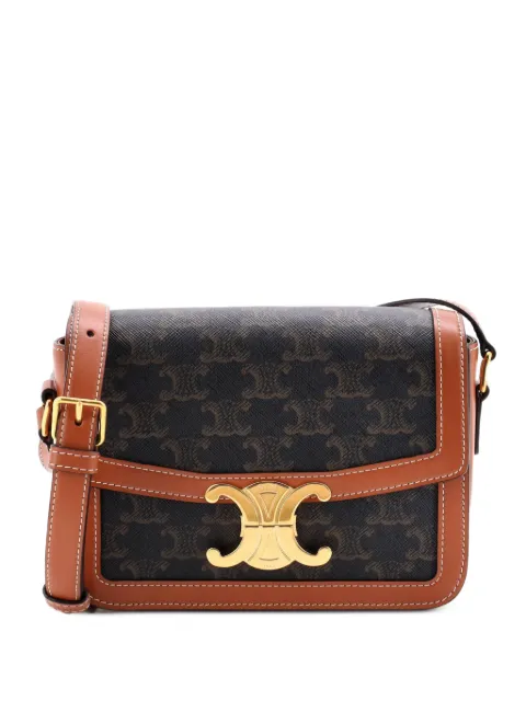 Celine Pre-Owned Triomphe Triomphe Coated Canvas Teen shoulder bag Brown ORPRWI2M2Q4UO6BZ