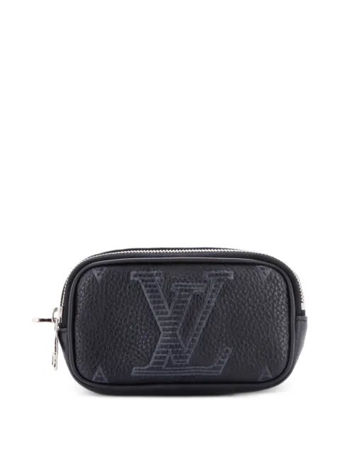Louis Vuitton Pre-Owned Signature Pocket Monogram Shadow Giant Taurillon Leather belt bag Black CY41VDFA2H6KOPTI