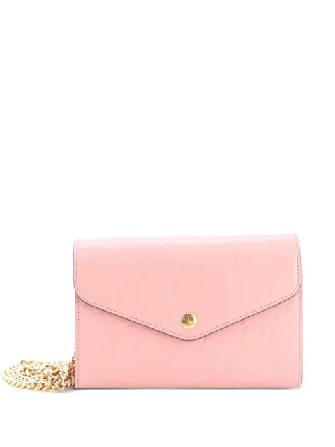Gucci Pre-Owned Envelope Wallet on Chain Guccissima Leather shoulder bag Pink CJZLIQXN0OGGSZ1A