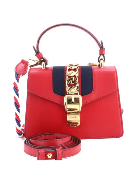Gucci Pre-Owned Sylvie Top Handle Bag Leather Mini satchel Red 98VJBG8ZEKRPHM6Z