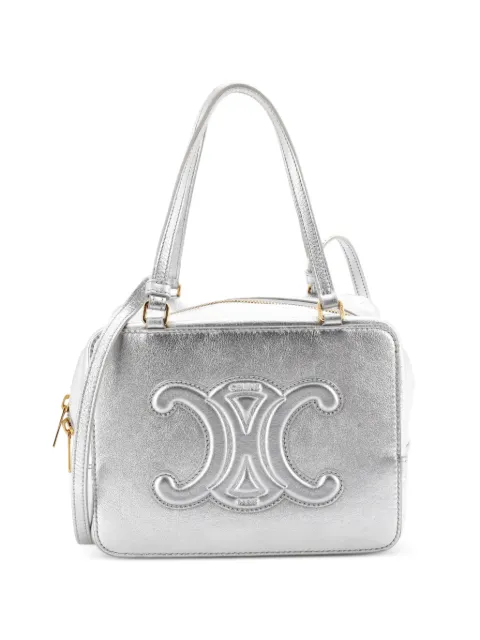 Celine Pre-Owned Cuir Triomphe Folded Cube Bag Leather shoulder bag Silver XBRQM26V6O4JYKMT