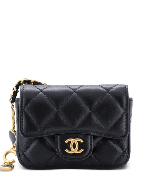 CHANEL Pre-Owned Coco de Toi Heart Quilted Lambskin Mini belt bag Black WWZNWARA6DDQ9IDR