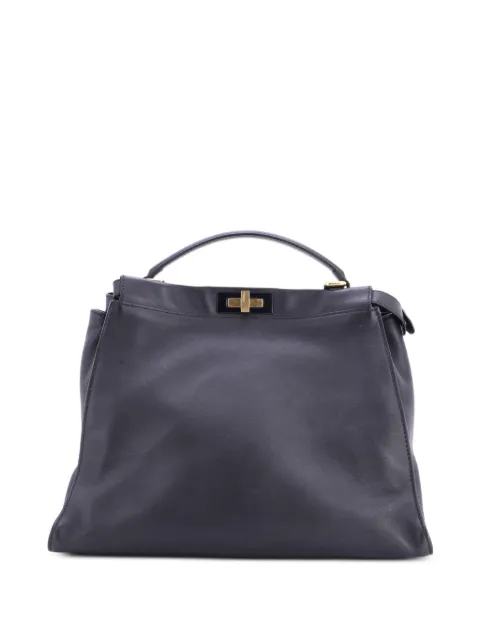 Fendi Pre-Owned Peekaboo Bag Rigid Leather Large satchel Black 8CQZLD7UGPMHZXE4