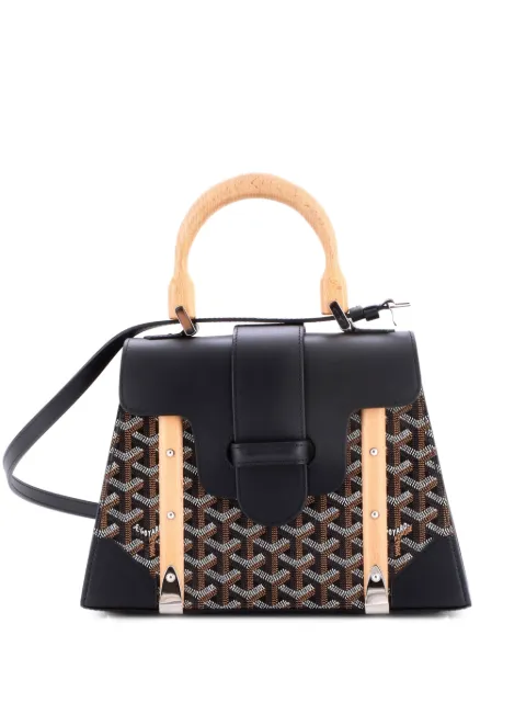 Goyard Pre-Owned Saigon Top Handle Bag Coated Canvas with Leather PM satchel Black 52W2584323HOM67F