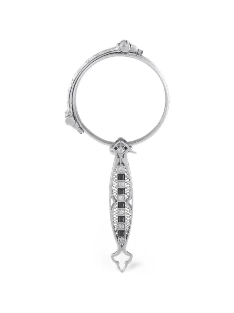 LB Exclusive diamond and onyx lorgnette Silver MF06062426