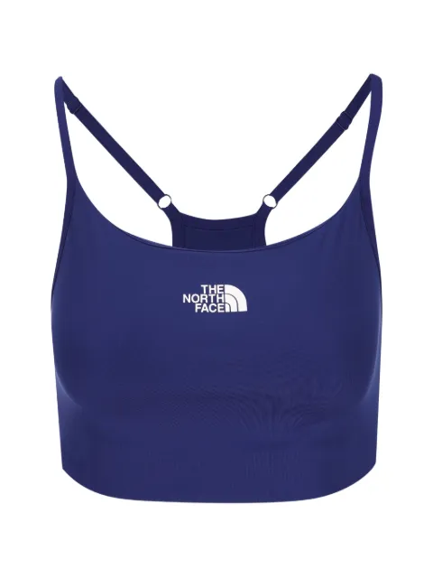 The North Face logo-print racerback sports bra Blue NF0A8BRU