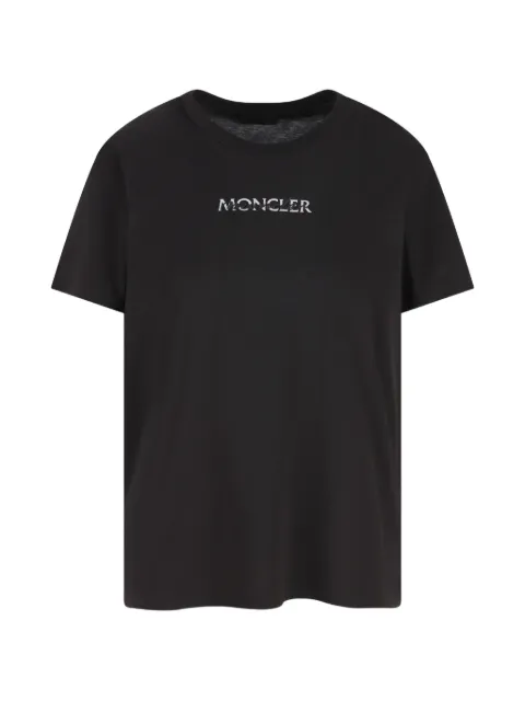 Moncler logo-embroidered T-shirt Black W8C0001289B8Q999