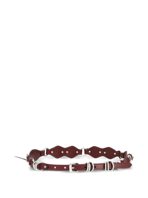 ISABEL MARANT Bolton eyelet-embellished leather belt Red 26ACE431CFAD3B12A