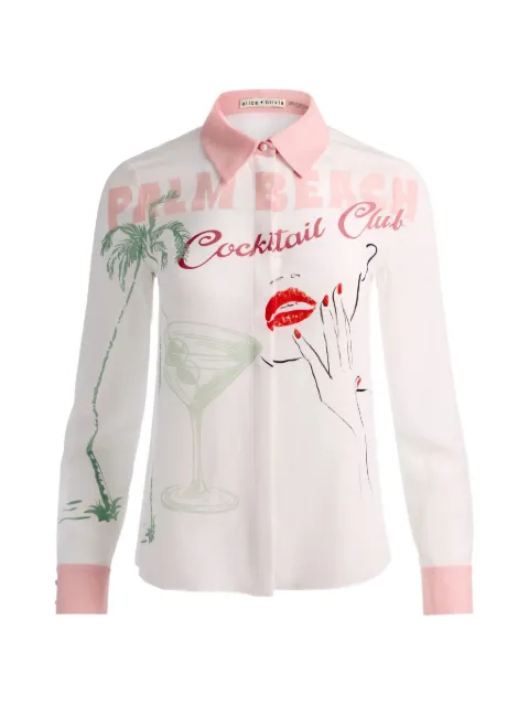 alice + olivia Willa graphic-print shirt White CC604P09002