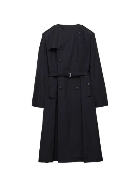 Prada double-breasted belted coat Blue SGD214SOOO12NS
