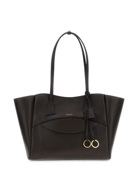 HIDESINS logo-print leather tote bag Brown SH12TRTMR