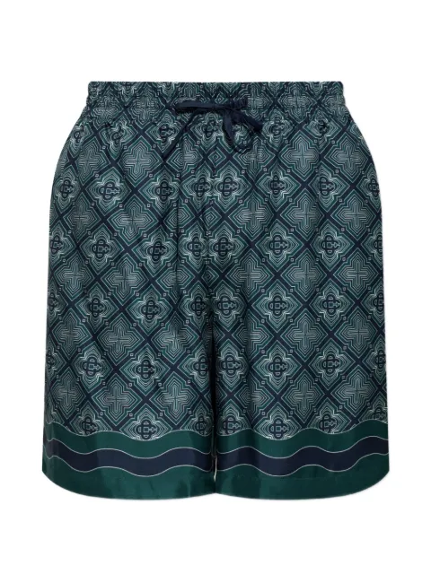 Casablanca Radiating Monogram silk deck shorts Blue MPF26TR399
