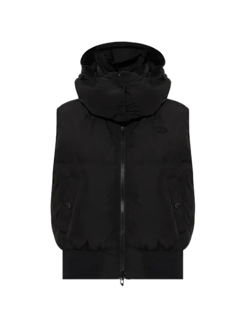 Diesel logo quilted hooded gilet Black A236940GHBZ