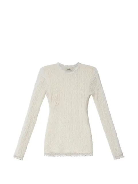 ISABEL MARANT crochet-trim lace sweater White HT0926FAD3J17I