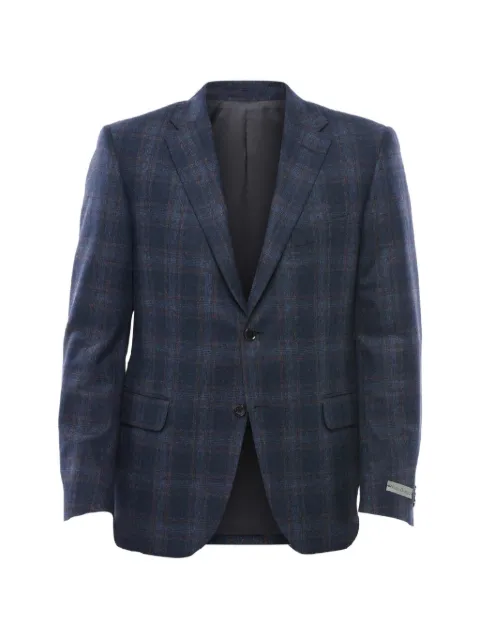 Corneliani check-pattern single-breasted blazer Blue 846R409836051007
