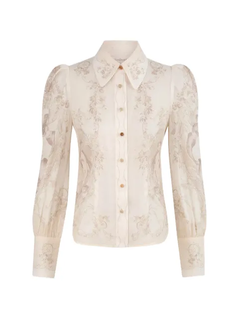 ZIMMERMANN floral-print puff-sleeve shirt Neutrals 4368TC26R