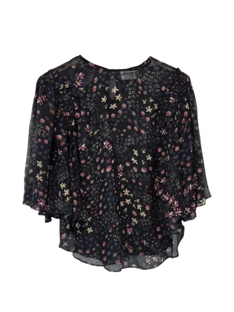 MARANT ÉTOILE floral-print silk blouse Black HT0961FAD3J01E
