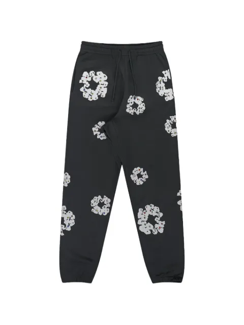 Denim Tears Cotton Wreath rhinestone track pants Black DT676
