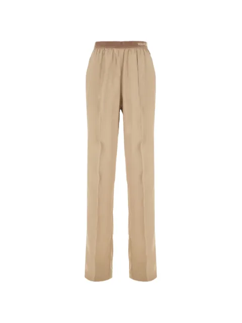 TOM FORD logo-waistband silk trousers Neutrals PAW683FAX1720