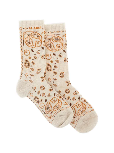 Alanui paisley-jacquard socks Neutrals LWRA007E26KNI0010484