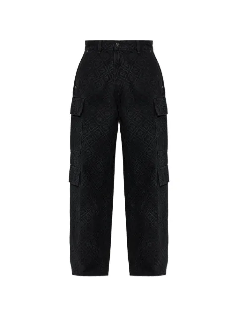 Casablanca monogram-pattern cargo jeans Black MPF26DN00201