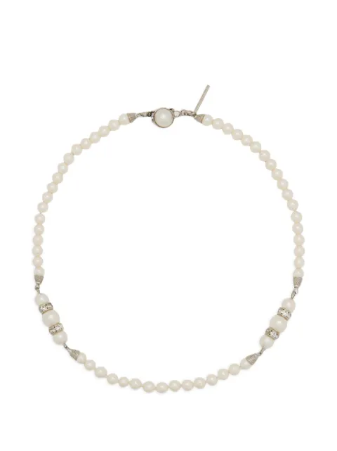 Alessandra Rich embellished pearl necklace Silver FABA33290001PEARLSILVER