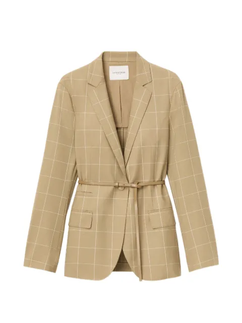 Lafayette 148 Neapolitan belted checked jacket Neutrals MJDS9A2F24