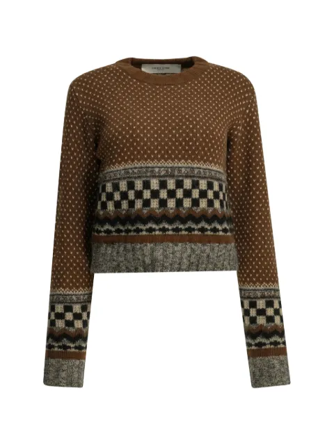 Golden Goose intarsia-knit checkerboard sweater Brown GWP01165P002675