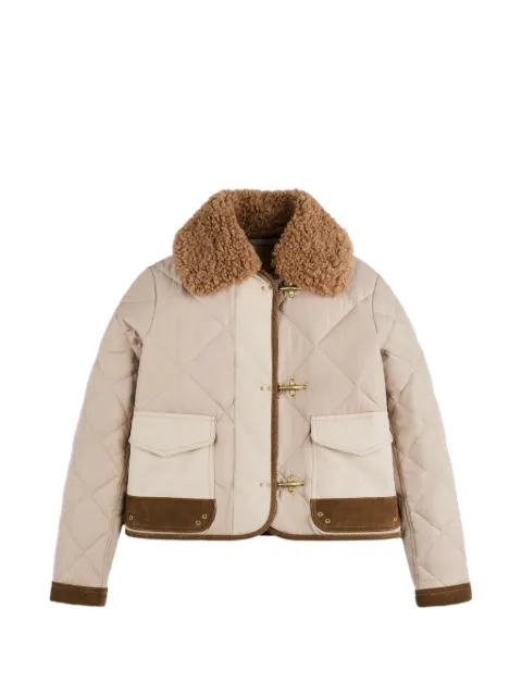 Fay quilted shearling-collar jacket Neutrals NAW22533400YNV