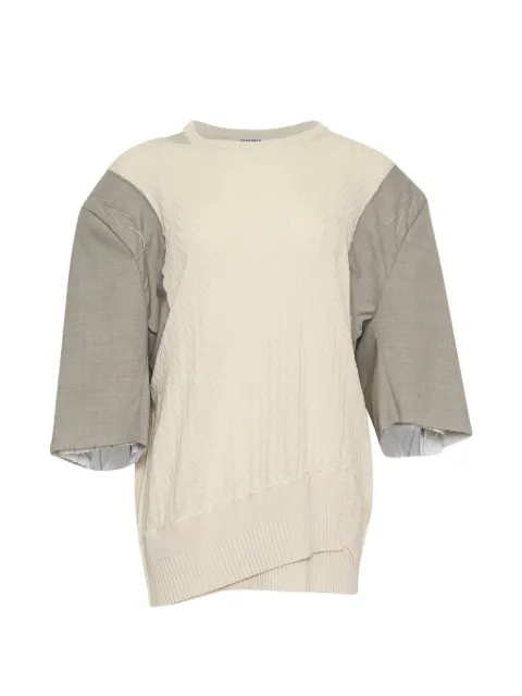 SONIA CARRASCO cable-knit panelled sweater Neutrals KNSS2610905