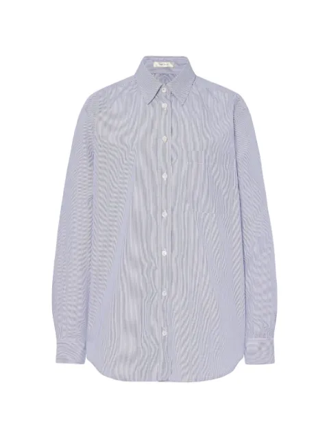 The Row Gavina striped cotton shirt Blue 10477W5031