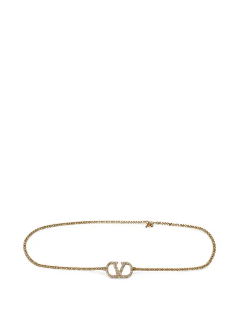 Valentino Garavani VLogo Signature crystal-embellished belt Gold WT0SS0SIM