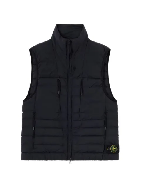 Stone Island quilted logo-patch gilet Black L2S15G100011S0183