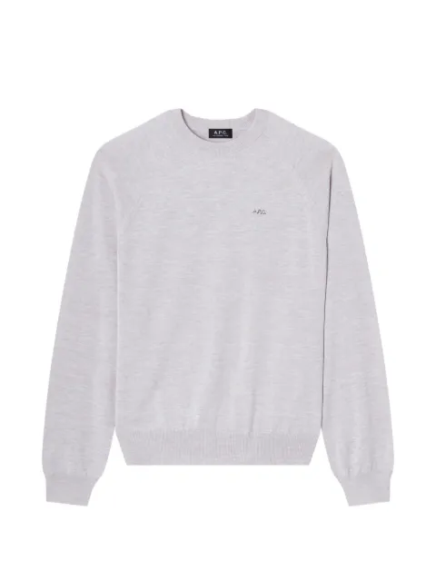 A.P.C. raglan-sleeve logo-embroidered sweater Grey WVBEPH23480