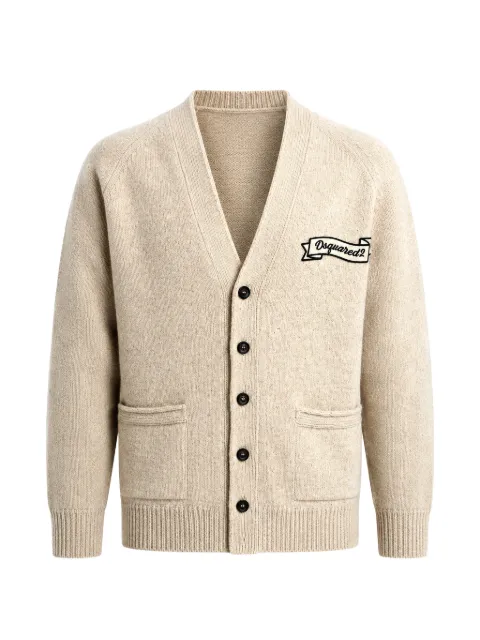 DSQUARED2 logo-patch cardigan Neutrals S74HA1667D13233