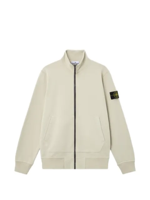 Stone Island logo-patch full-zip sweater Neutrals L2S156100063S0051