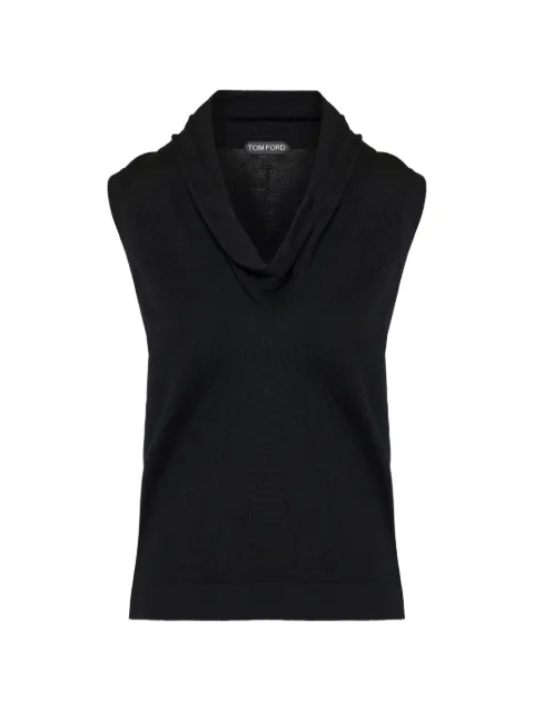 TOM FORD cowl-neck sleeveless top Black TSK396YAX1093