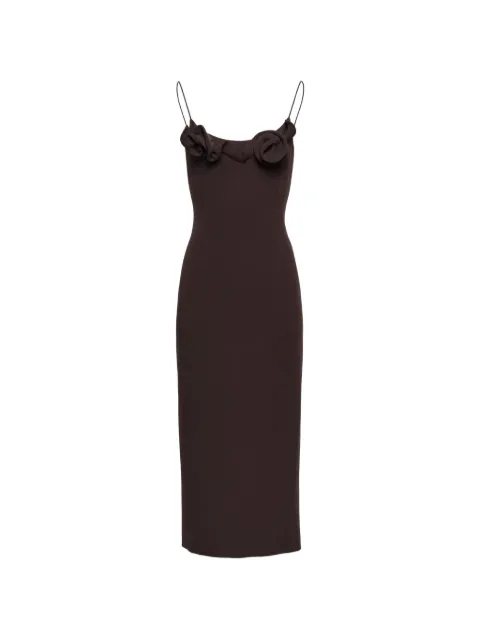 Magda Butrym floral-detail spaghetti-strap dress Brown 133726