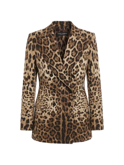 Dolce & Gabbana leopard-print double-breasted blazer Neutrals F29QFTFSBAV