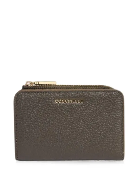 Coccinelle small Metallic grained-leather wallet Brown E2MW511D101