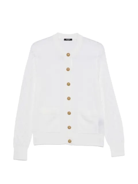 Balmain long-sleeves cardigan White HF1KN085KJ99