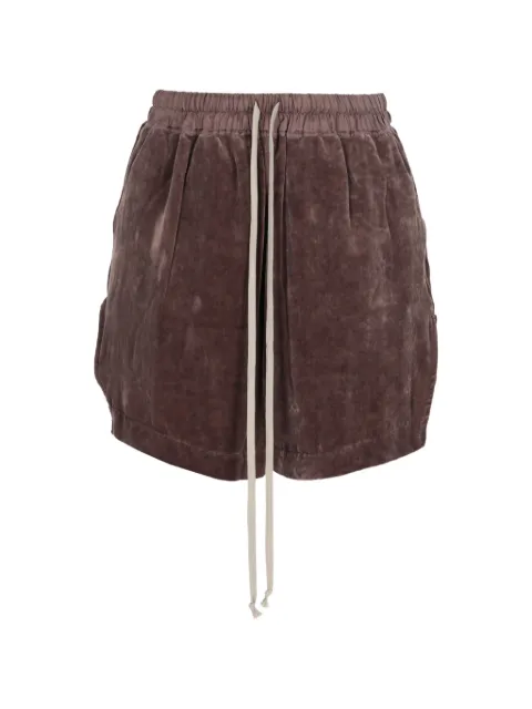 Rick Owens velvet drawstring mini shorts Brown RP02F5380V86