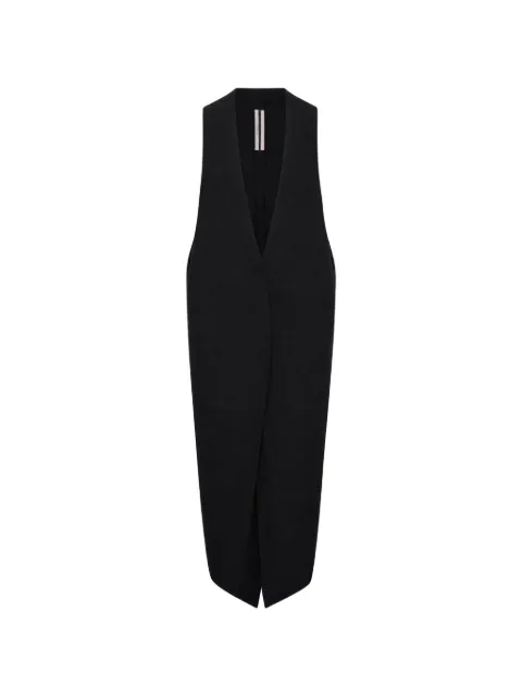 Rick Owens Cyclops V-neck sleeveless cardi-coat Black RP02F5600KWVD