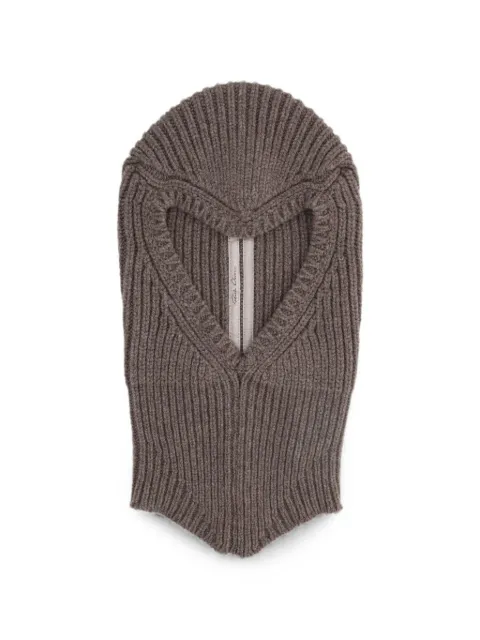 Rick Owens ribbed-knit balaclava Brown RU02F4490WSBR