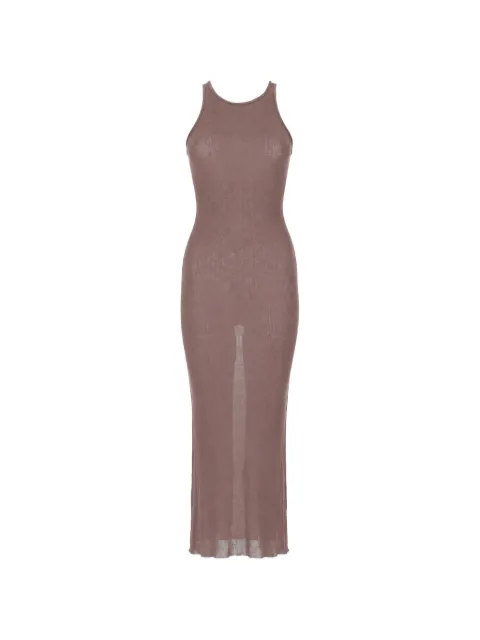 Rick Owens ribbed-knit racer-back maxi dress Grey RP02F5549RC