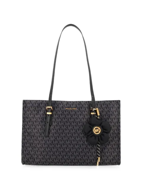 Michael Michael Kors medium Zadie logo-print flower-charm tote bag Black 30T6A6ZT8C