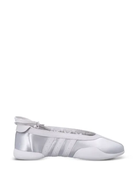 adidas lace-up metallic ballet flats Silver KJ8370